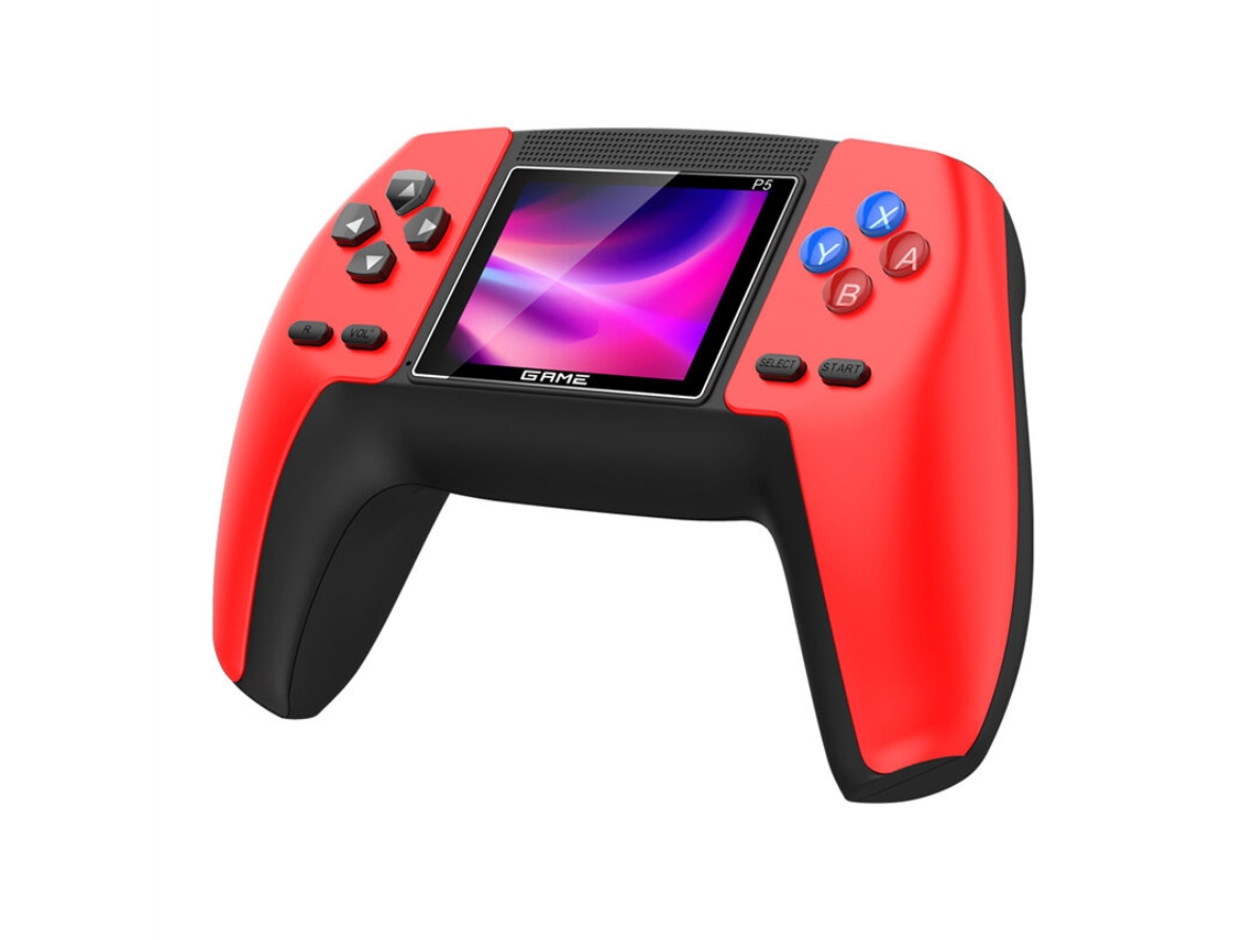Consola de juegos retro blanca p5 para dos jugadores con pantalla integrada, compatible con 520 juegos, salida HD, reproductor de videojuegos digital recargable.