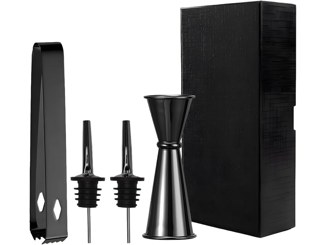 Juego Coctelería Profesional Acero Inoxidable 304 Pinzas Para Hielo, Boquilla Vertedora Vaso