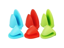 2026-40404-3 Pares Guantes De Horno Mini Silicona Resistente Al Calor Para Cocina Y Horneado Azul Verde Rojo
