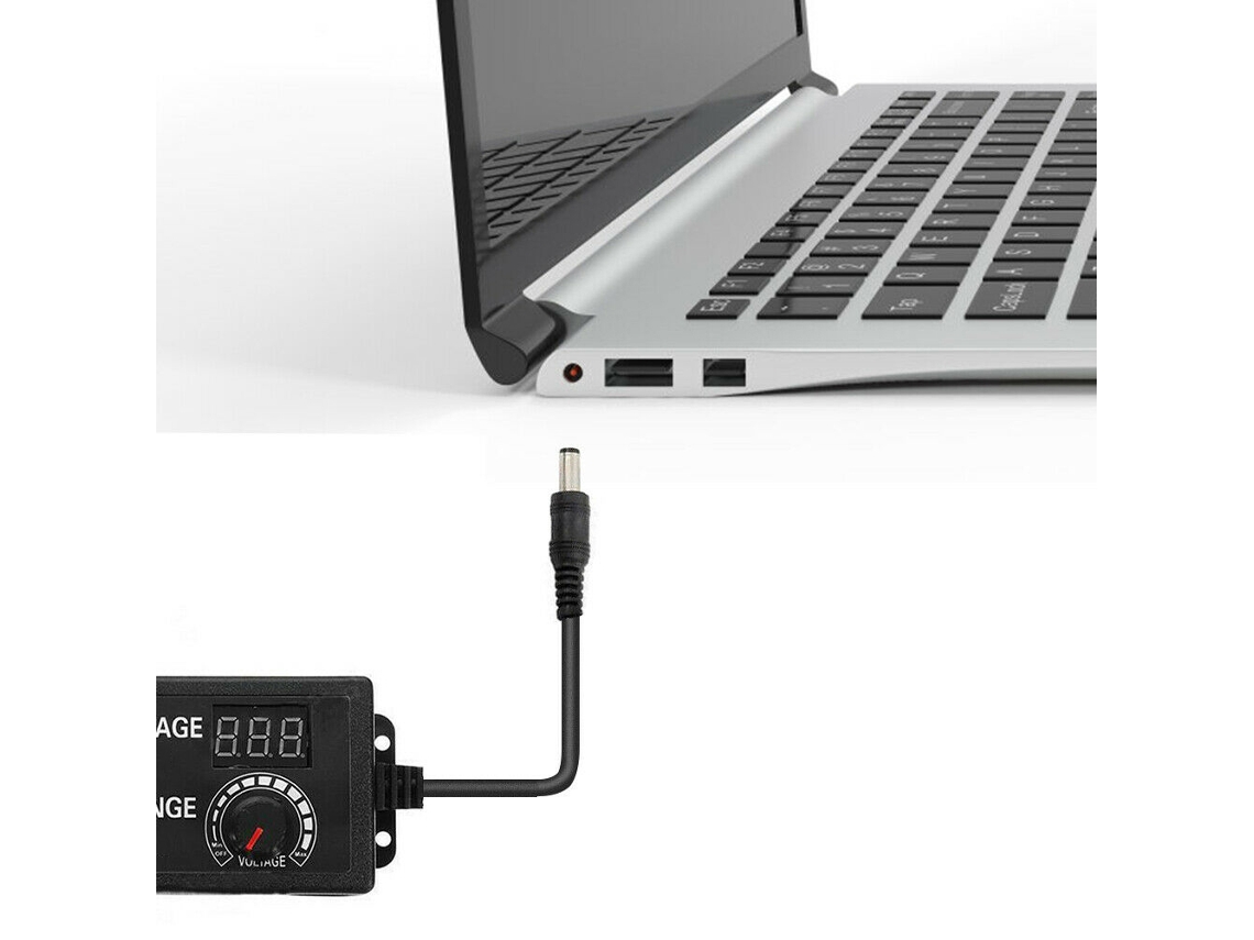 Adaptador De Voltaje Ajustable 3v-12v 5a, Controlador De Velocidad Universal 100-240v, Fácil De Usar Y Portátil