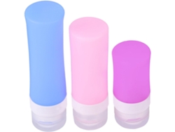 Nuobesty Frascos De Viagem Em Silicone Macio, Com 3 Unidades, Embalagem Em Pvc Transparente, Frascos Para Cosméticos