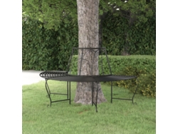 Lovely Home Banco para Árbol Semicircular Ø159 Cm Acero Negro