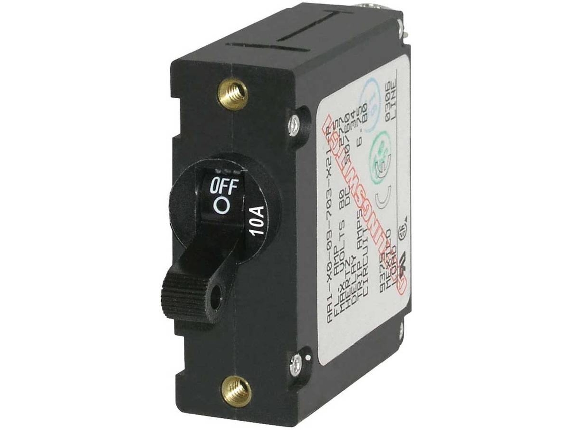 Interruptor BLUE SEA Ac/Dc Single Pole Magnetic World Circuit Breaker 10A Negro