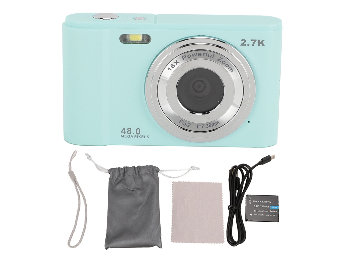 Cámara Digital De 2,7 K Y 48 Mp, Pantalla Grande De 2,88 Pulgadas, Zoom Digital De 16x, Cámara Web Digital Hd Con Luz De Relleno Led Para Niños, Colo
