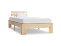 Estructura De Cama Sin Colchón Madera Maciza De Pino 100x200 Cm