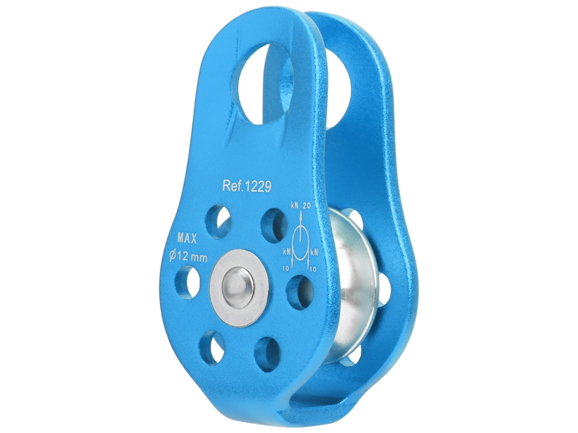 Polipasto Fijo Lateral Pequeño De Aluminio 20kn Para Escalada Al Aire Libre Y Trabajos Aéreos Azul