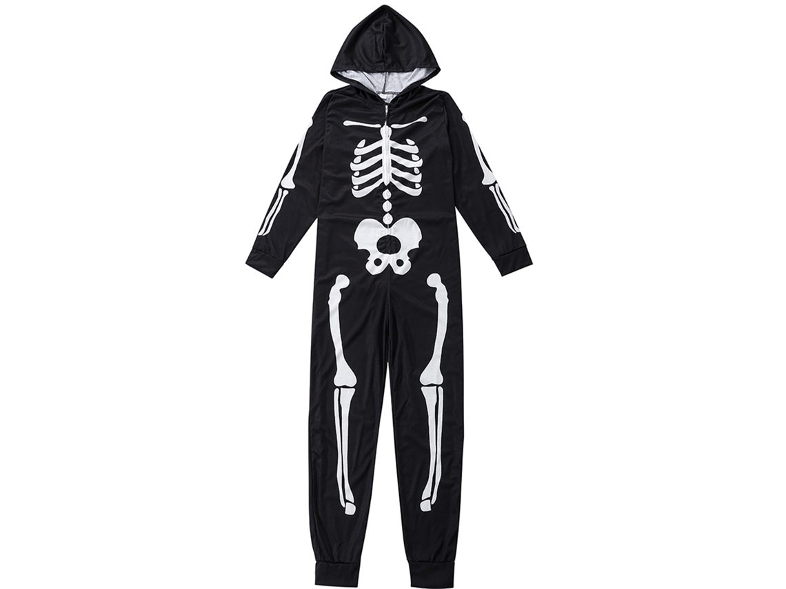 Kkpm-pijamas Familiares De Halloween Con Imprimación De Esqueleto, Monopieza Para Fiesta Festiva, Negro, Talla Xl Para Hombres