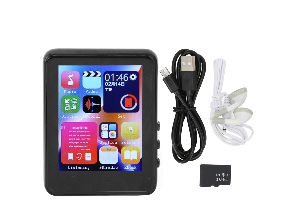 Reproductor de música LAXISCREED con pantalla táctil de 2,4 pulgadas y Bluetooth 5.0