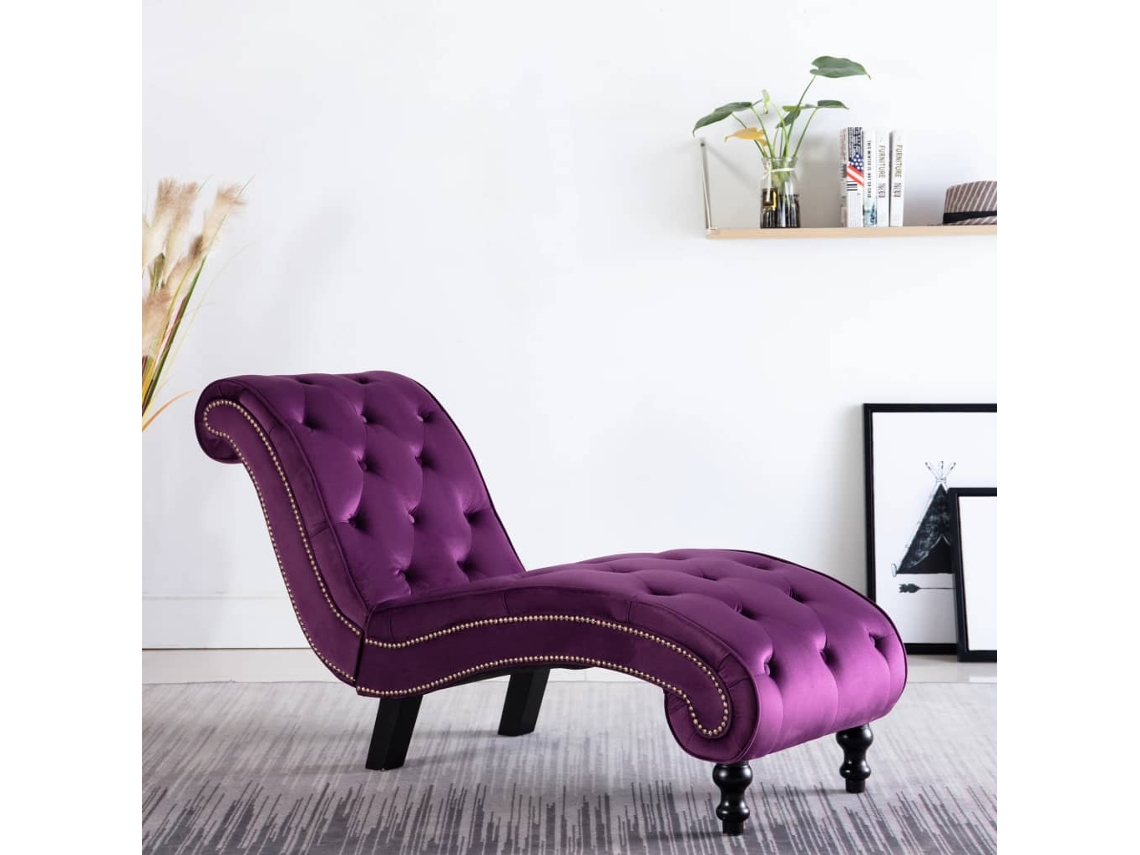 Sofá Chaise Longue (TercioPielo - Roxo)