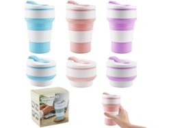 Vasos Plegables De Silicona Con Tapa, Resistentes Al Calor, Ideales Para Viajes Y Acampadas.