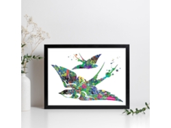 Poster de Gaviota Estilo Acuarela. Mix de Láminas Con Estilo Acuarela