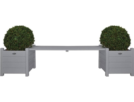 Maceteros grises con banco, Esschert Design CF33G