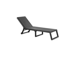 Tumbona Efecto Mimbre Sin Colchón MYLIA Canberra (Gris - 199x58x42 cm)