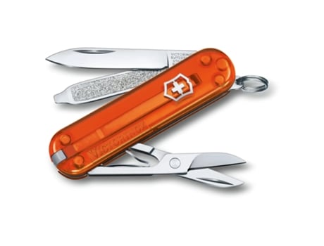 Navaja suiza Classic Sd Fire Opal, navaja suiza genuina transparente VICTORINOX