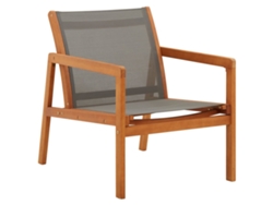Sillón de jardín DKD Home Decor de eucalipto macizo y textileno gris