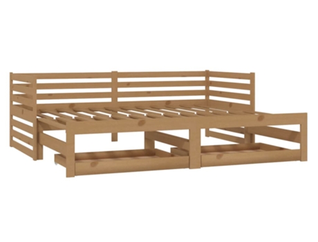 Sofá cama VIDAXL Marrón Madera (203.5x185x68.5 cm)