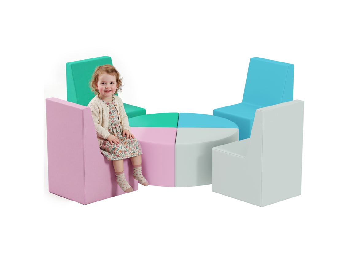 Bloques Espuma 8 Piezas Mesa Silla Escalada Pu Infantil Multicolor