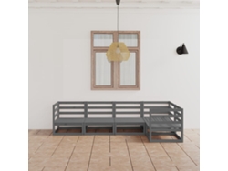 Conjunto de salón de jardín de 5 piezas DKD Home Decor en pino macizo gris