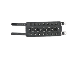 Pulsera Unisex Ajustable De Estilo Punk De Piel Sintética Con Puentes Metálicos Y Remaches.