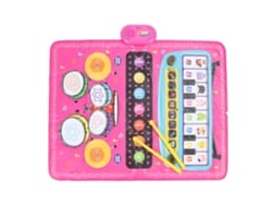 Ats-tapete Musical 3 En 1 Para Niños Con Teclado Piano Y Batsería, Juguete Educatsivo Temprano Para Niños Y Niñas Rosa