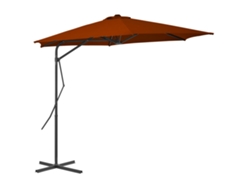Maison Exclusive - Sombrilla De Jardín Con Palo De Acero Terracota 300x230 Cm