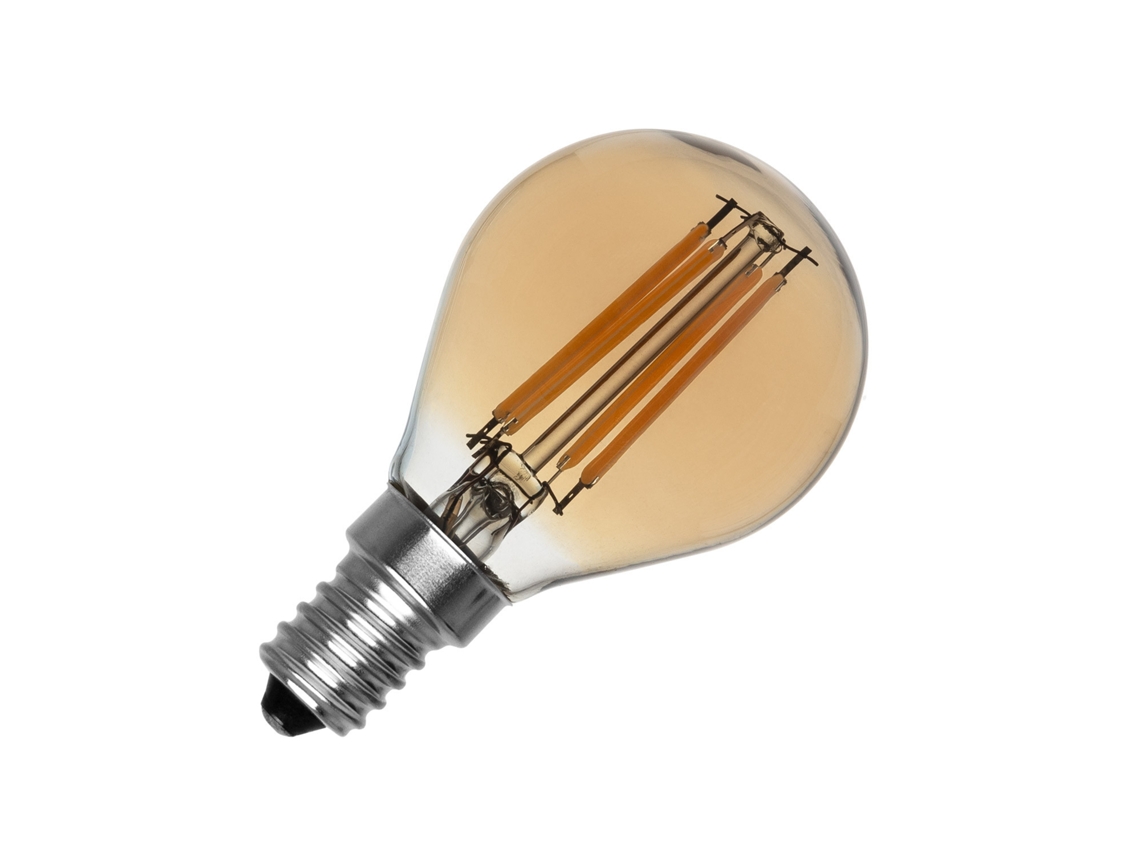 Bombilla LED E14 Filamento 6W 720LM P45 Vela Dorada Sin Parpadeo 2700K Blanco Cálido Ledkia