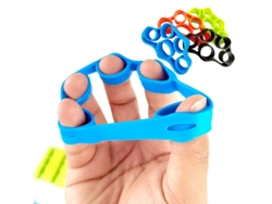 Set 4 Fortalecedores De Agarre Y Manos - Entrenador De Dedos En Silicona - Naranja, Verde, Azul Y Negro