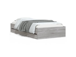 Maison Exclusive - Cama Con Cajones Madera Ingeniería Gris Sonoma 100x200 Cm