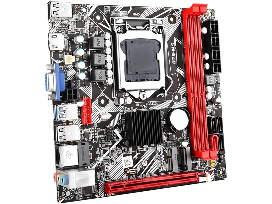 Placa Base B75 Ms Desktop Lga 1155 Con 2 Ranuras Ddr3 De Hasta 16 Gb Pci-e 16x Para Ordenadores De Sobremesa