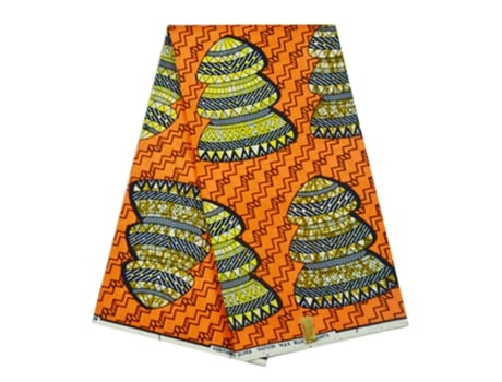 Telas De Tela Ankar Baratas Con Cera Africana (Naranja)