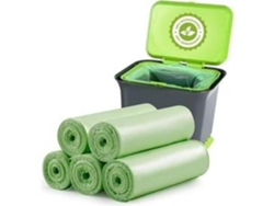 Bolsas de basura biodegradables, hechas de almidón vegetal, sin perfume, con sello octogonal en forma de estrella, reciclables y compostables, para cocina.