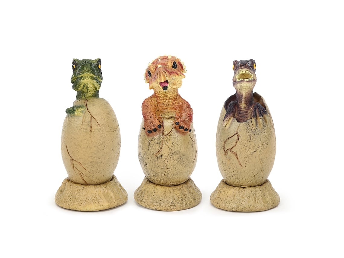3pcs Modelo De Ovos De Dinossauro Com Base Brinquedo Educativo Cute Para Crianças Presente