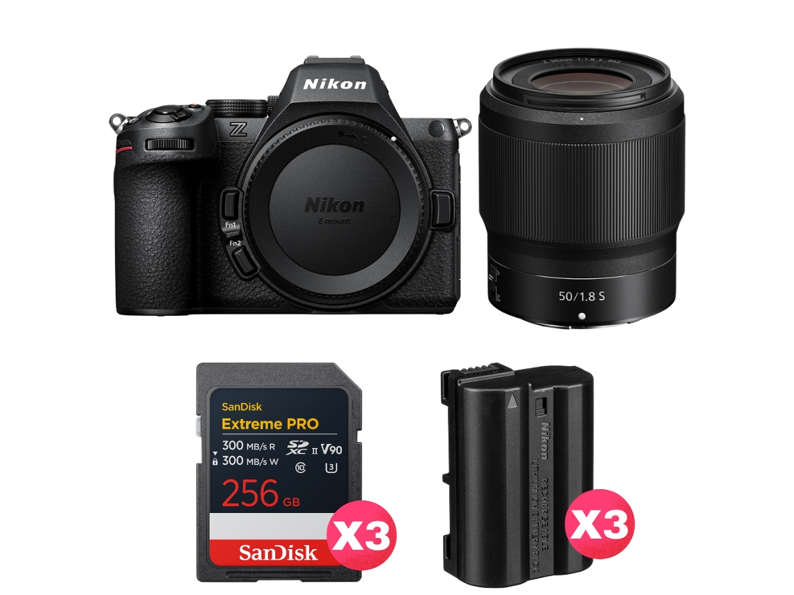 Z5 II + 50mm F/1.8 S + 3 Sandisk 256GB Extreme Pro UHS II SDXC + 3 Nikon EN EL15C + Libro electrónico “20 consejos para fotos impresionantes” NIKON