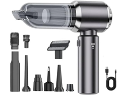Aspiradora Digitallab para coche, portátil y mini, recargable (gris)