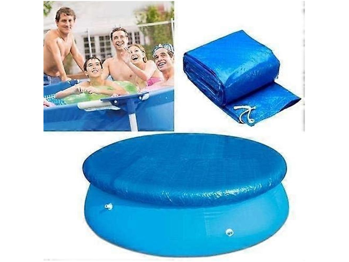 Cubiertas Para Piscinas Redondas De 183 Cm, Protectoras Con Cuerdas, Lona Resistente Al Viento Y Al Polvo.