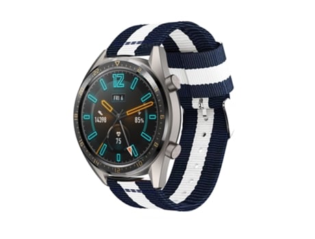 Correa de nailon con un solo anillo de 22 mm para Huawei Watch GT2e GT2 de 46 mm (blanco marino)