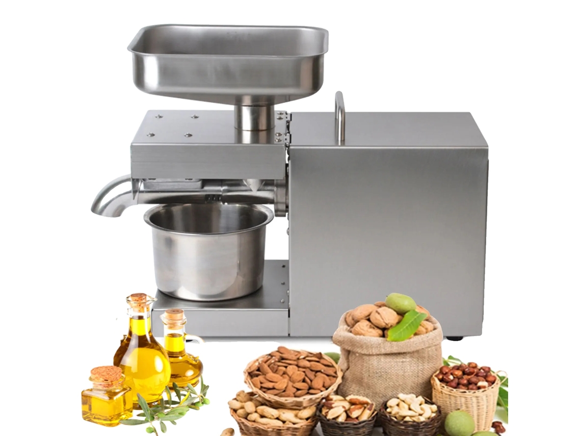 Prensa de aceite automática, alta tasa de extracción, acero inoxidable duradero, múltiples métodos de prensado, gris claro