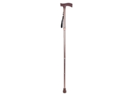 Bastón plegable de aleación metálica para personas mayores, guía para ciegos, muleta, color bronce, longitud ajustable.