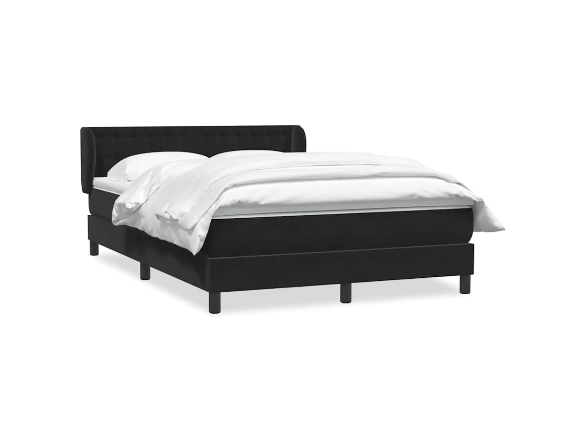 Cama Con Somier Vidaxl Negro Terciopelo (160 X 210 Cm)