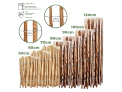 Valla BOGATECO castaño avellana Valla de madera de 80 cm de alto y 500 cm de largo Distancia entre lamas 7-8 cm