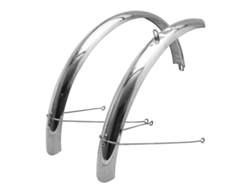 Par de guardabarros de acero inoxidable para bicicletas de montaña, entregados con un juego de varillas P2R 26-650B