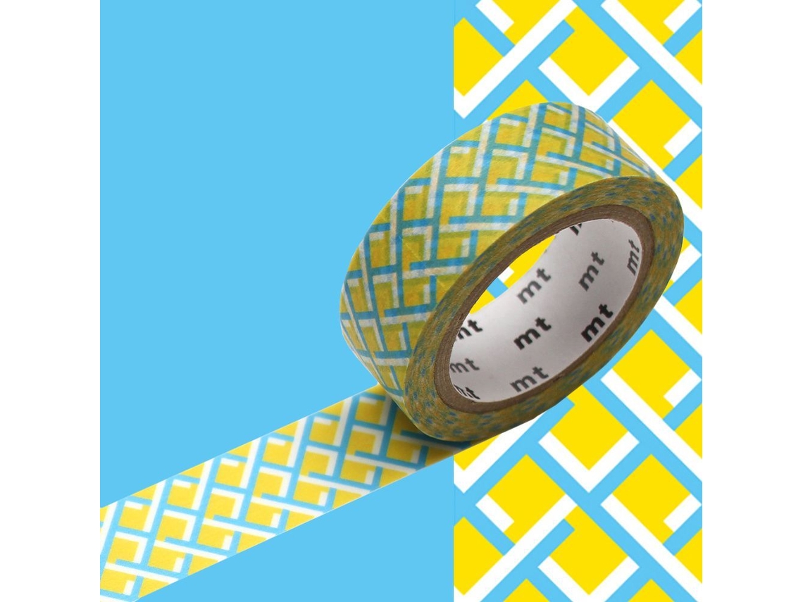 Cinta adhesiva decorativa con fondo amarillo - 1,5 cmx7 m