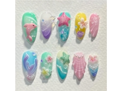 Uñas Postizas Almendradas Con Adhesivo Para Pegar O Presionar, Para Mujer, Estilo Ataúd, Almendra Francesa