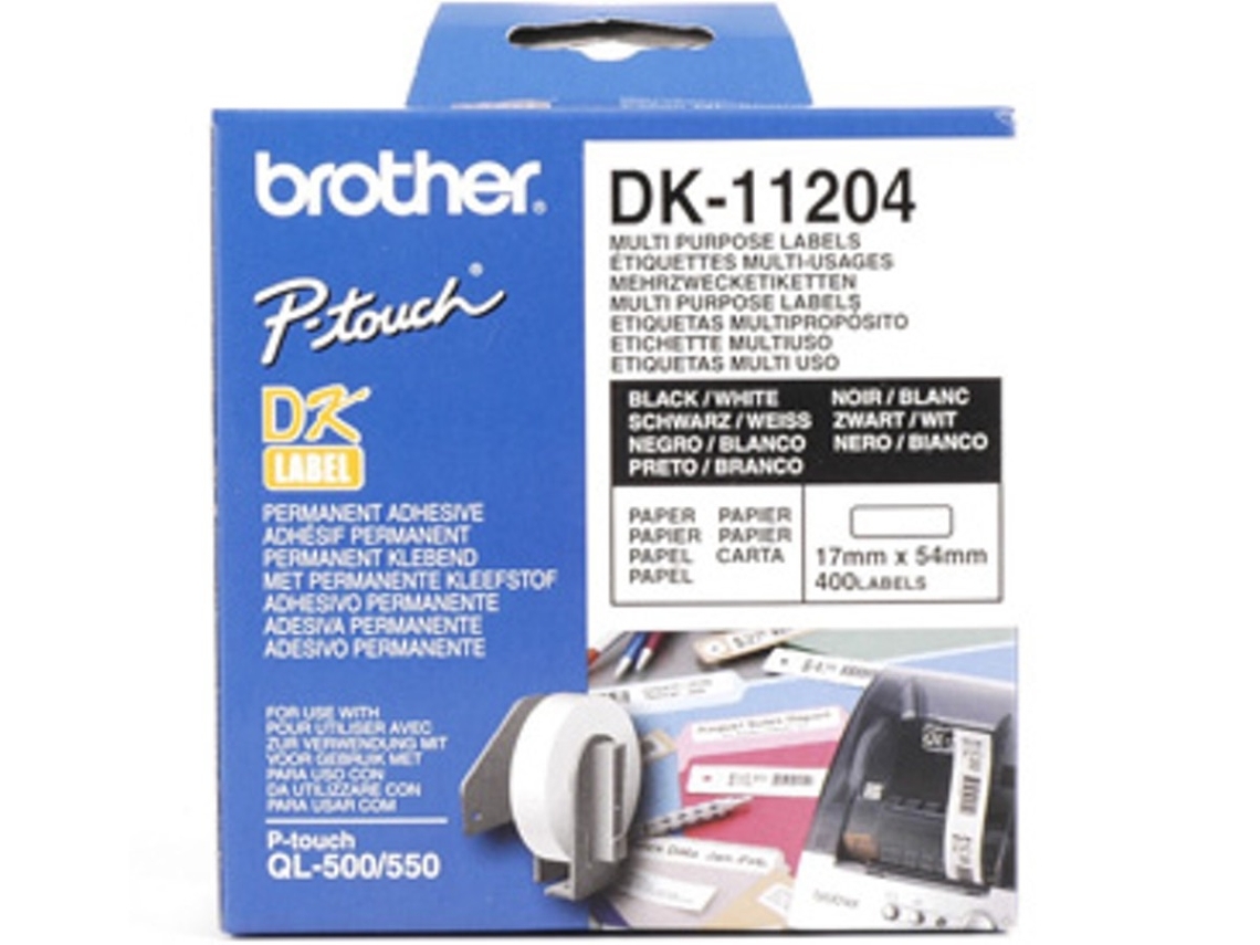Consumible Original Brother DK11204 Etiquetas precortadas multipropósito (papel térmico)