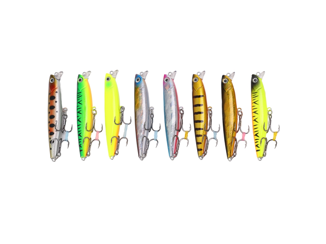 2026rebe 8 Uds Señuelos de Pesca Minnow 8cm/14g Baitos Duros Sumergibles Vib para lubina trucha perca Largos Lanzamientos