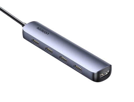 Adaptador UGREEN 20197 Cm417 4In1 Tipo-C a Hdmi Hub 4Usb3.0 para Huawei Mate40/P50 S20