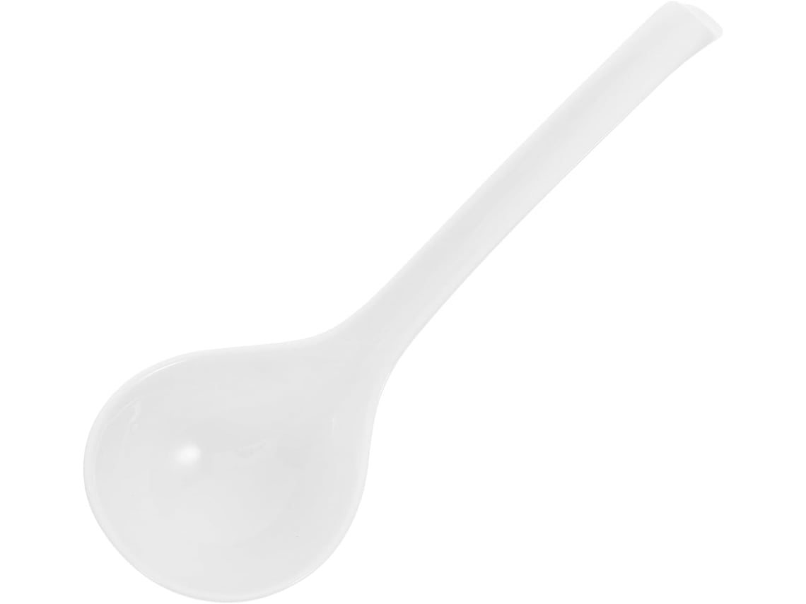 Colher De Sopa Asiática Em Porcelana, 27 Cm, Com Cabo Ergonômico Em Aço.
