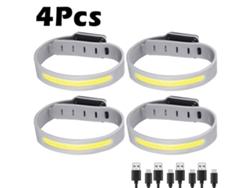 Brazalete LED para correr de noche, luz de seguridad deportiva, recargable por USB, con advertencia en brazo o pierna. Aeuzwr
