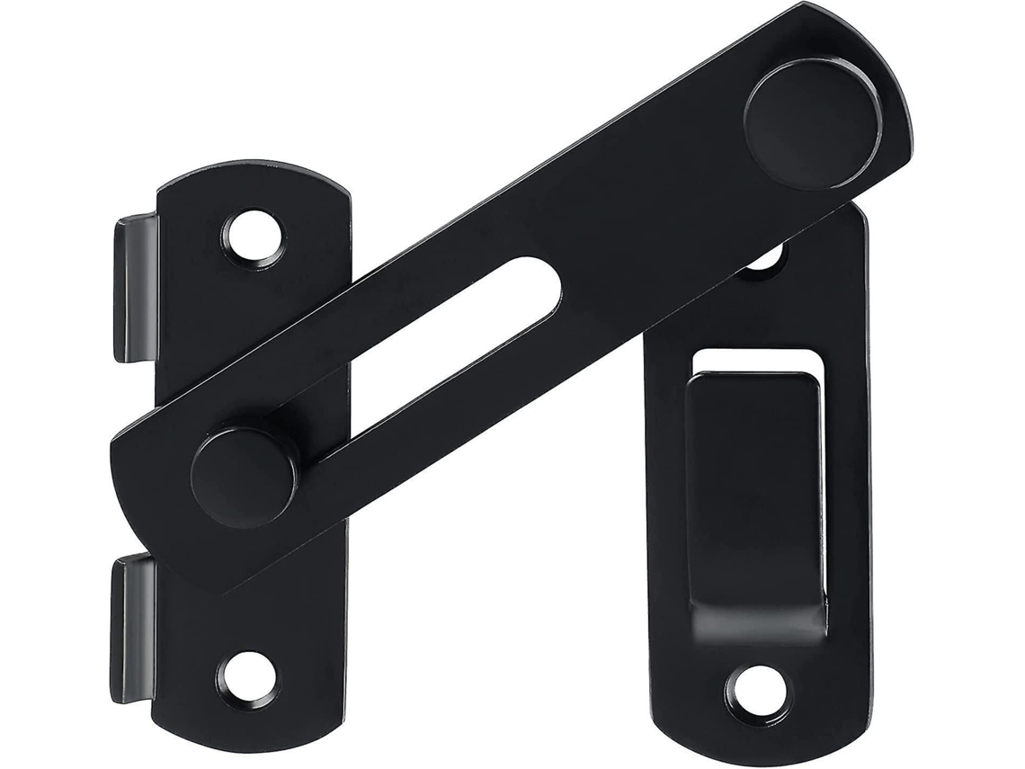Cerradura gruesa negra picaporte pequeño para puerta corredera. Acero inoxidable para madera, interior o jardín. EMS9500-B.