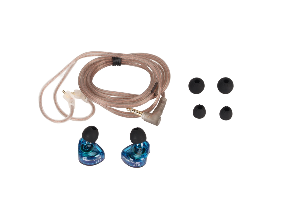 Auriculares Hifi Con Cable Kz Zst 1ba 1dd De 3,5 Mm Con Cancelación De Ruido Para Android E Ipod
